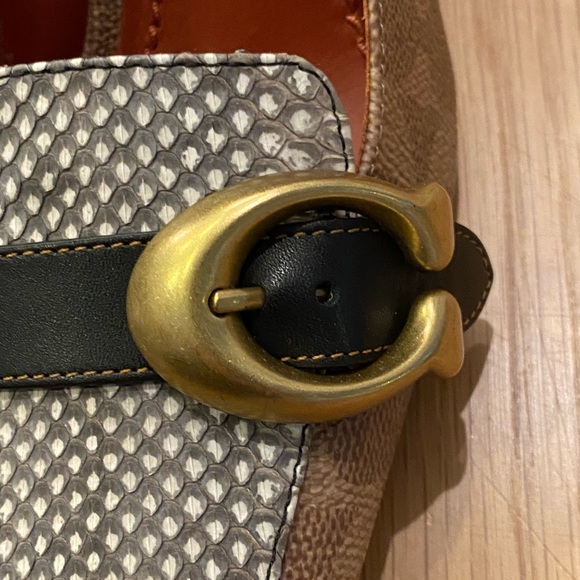 Coach Womens Jade Loafer w Block Heal / Mixed Media / Tan Natural Black / 7 /NWB - Picture 5 of 16